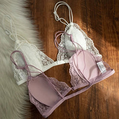 French Solid Color Triangle Thin Cup Bra