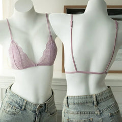 French Solid Color Triangle Thin Cup Bra
