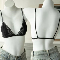 French Solid Color Triangle Thin Cup Bra