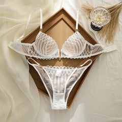 French Style Sexy Embroidered Transparent Underwear