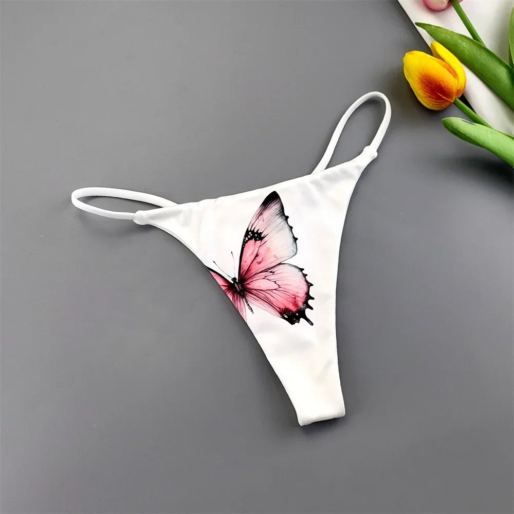 Heart/Butterfly Printed Women Cotton Thong