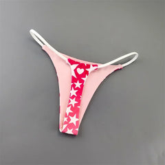 Heart/Butterfly Printed Women Cotton Thong