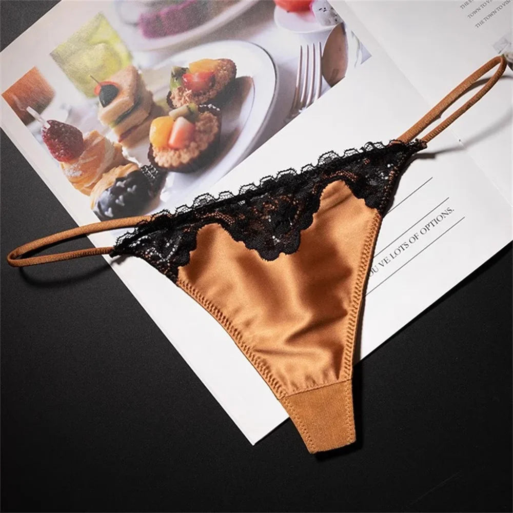 High Split Women's Sexy Ice Silk Seamless Thong