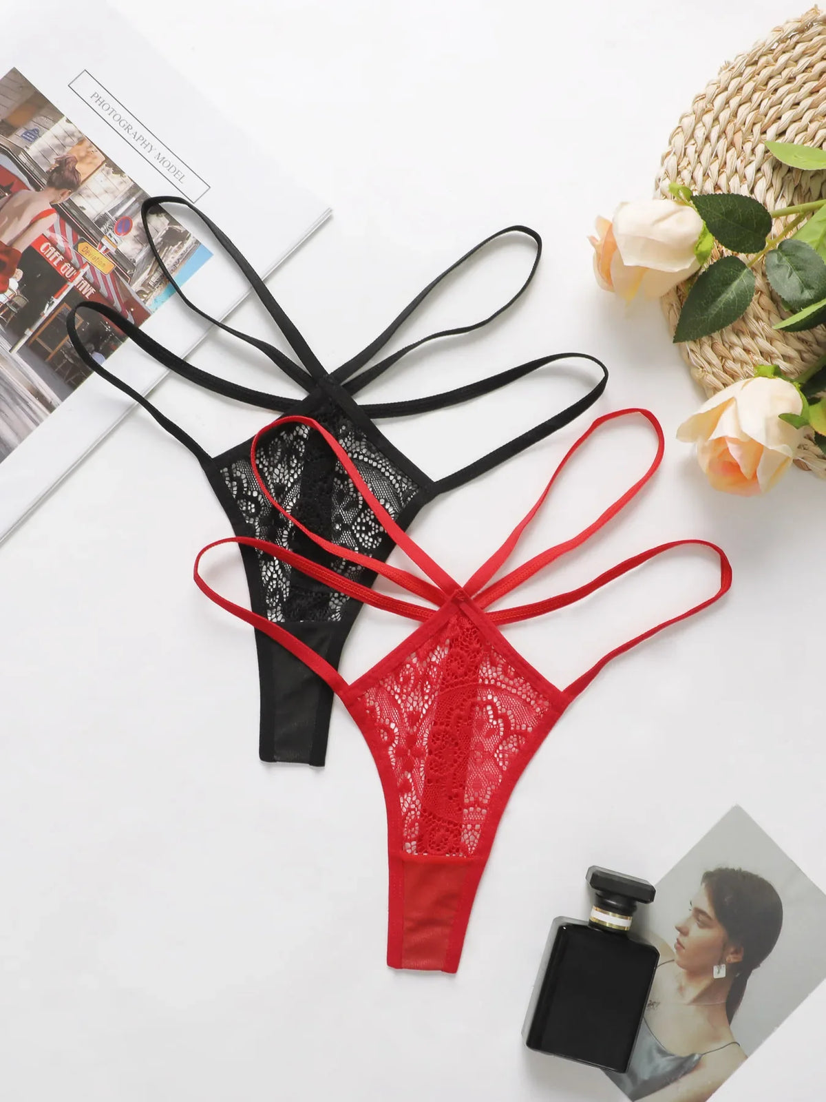 Hot Sale Cross Thin Strap Lace Thong