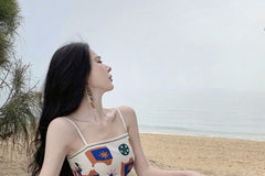 Spaghetti Strap Print Maxi A-Line Dress