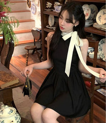 Sleeveless Bow Mini A-Line Dress