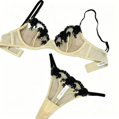 Ladies Embroidered Sheer Ultra Thin Lace Bra