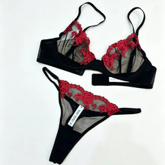 Ladies Embroidered Sheer Ultra Thin Lace Bra