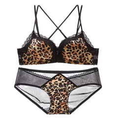Leopard Print Front Buckle Bra