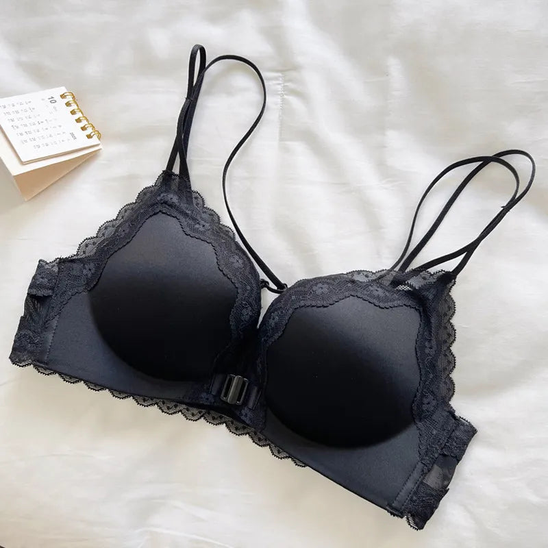Leopard Print Front Buckle Bra
