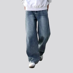 Mid-waist baggy jeans for men