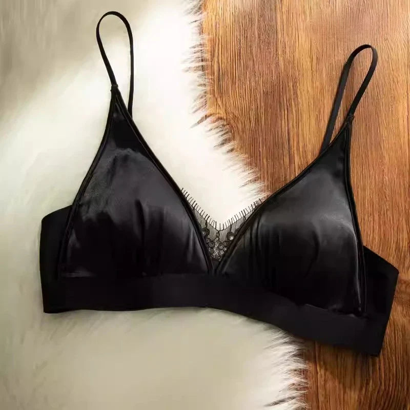 French Satin Lace Bra