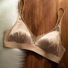 French Satin Lace Bra