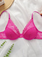 fashionable rose red Bra