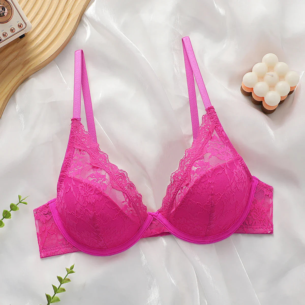 fashionable rose red Bra