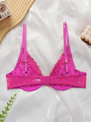 fashionable rose red Bra