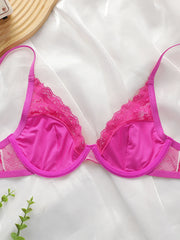 fashionable rose red Bra