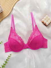 fashionable rose red Bra