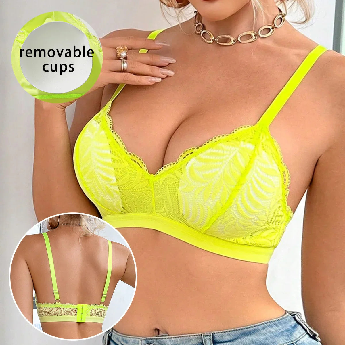lace 1 pcs fashionable bright color set spicy Bra