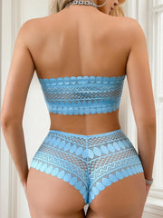 product: Blue no steel ring strapless lace 2-piece party beach women's Underwear