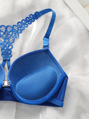 product: Thick chest cushion gathered and pulled front button Bra