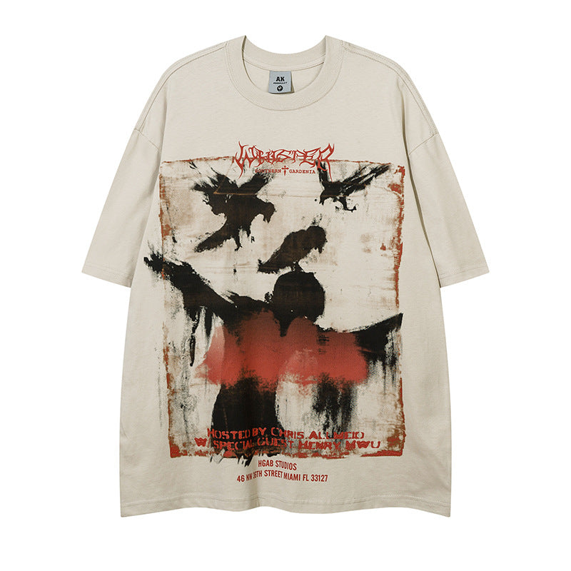 Short-Sleeved Graffiti Street Hip-Hop T-Shirt