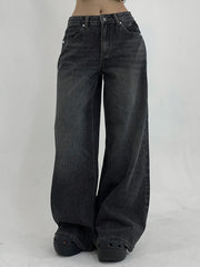 Wide-Leg Ripped Jeans