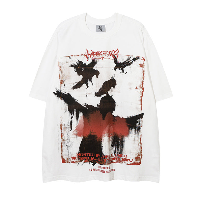 Short-Sleeved Graffiti Street Hip-Hop T-Shirt