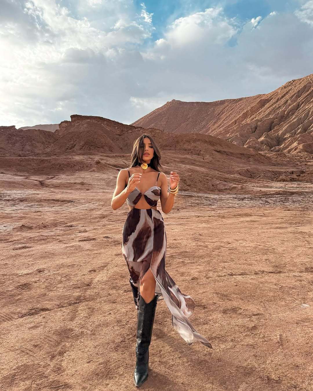 Tie-dye Suspender Sleeveless Midi Dress