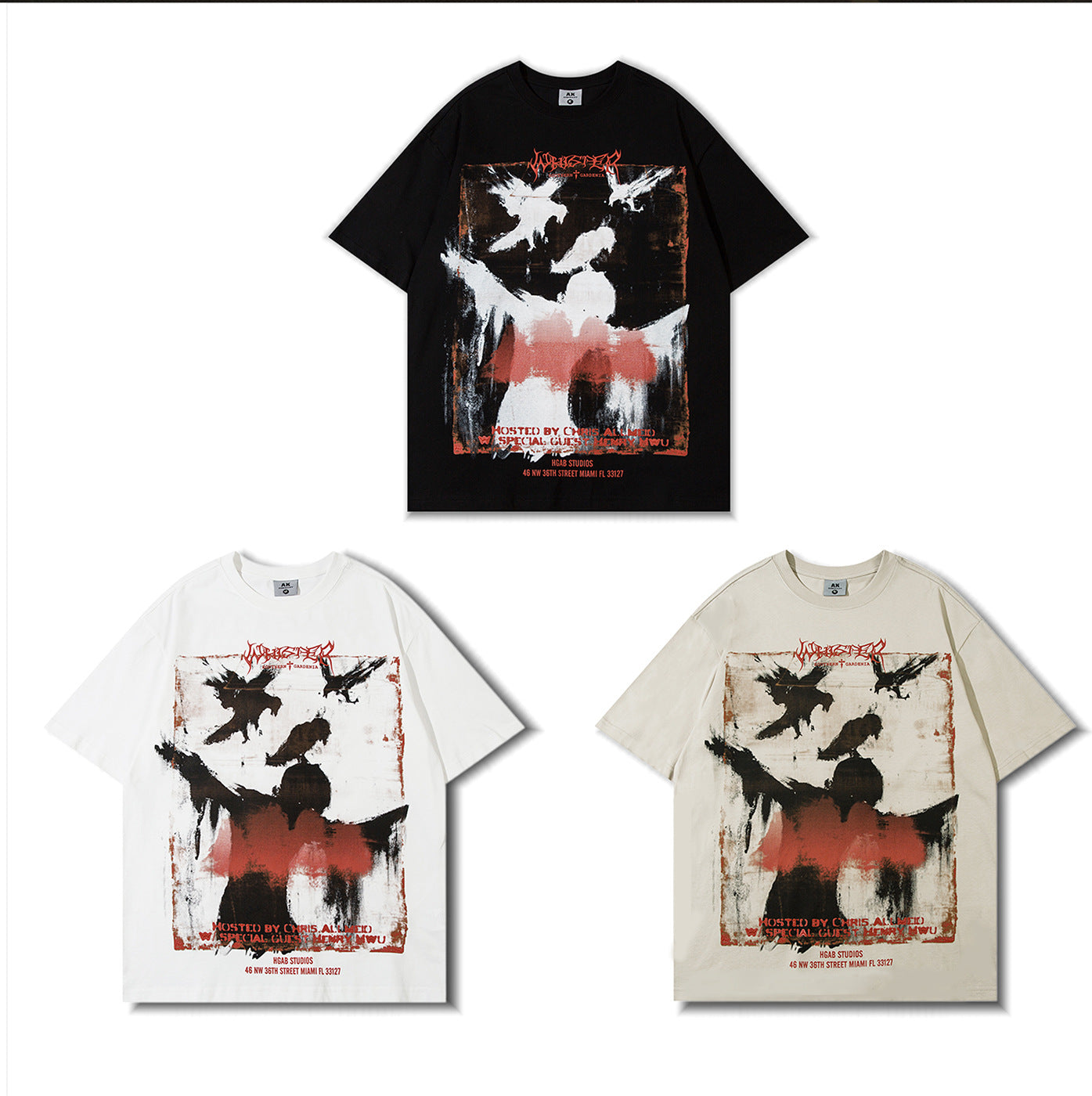 Short-Sleeved Graffiti Street Hip-Hop T-Shirt