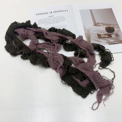 Retro Irregular Tassel Braided Thin Scarf