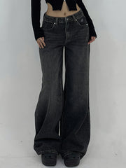 Wide-Leg Ripped Jeans