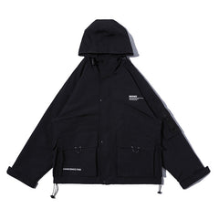 Oversized Multi-Pocket Lightweight Cargo Jacket