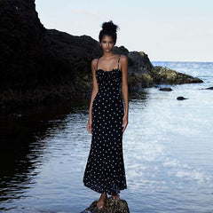 Backless Polka Dot Sling Dress