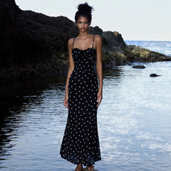 Backless Polka Dot Sling Dress