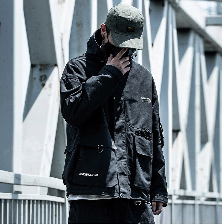 Oversized Multi-Pocket Lightweight Cargo Jacket