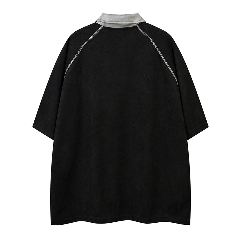 Lapel Polo Shirt Retro Loose Top
