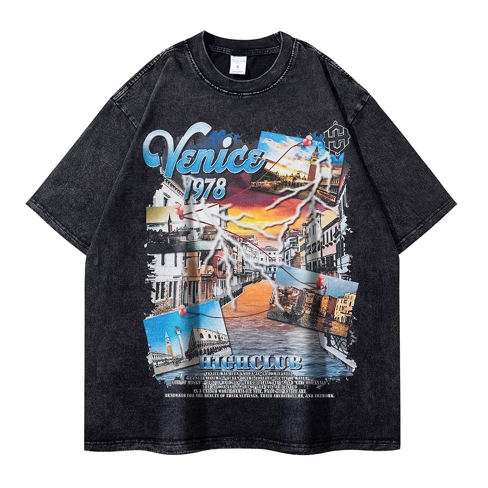 Peaceful Dog T-shirt Loose Fashion American Style
