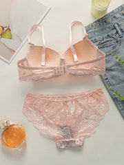 Pink Lace Push Up Bra