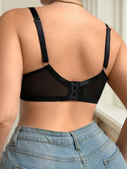 Plus Size Black Lace Bra