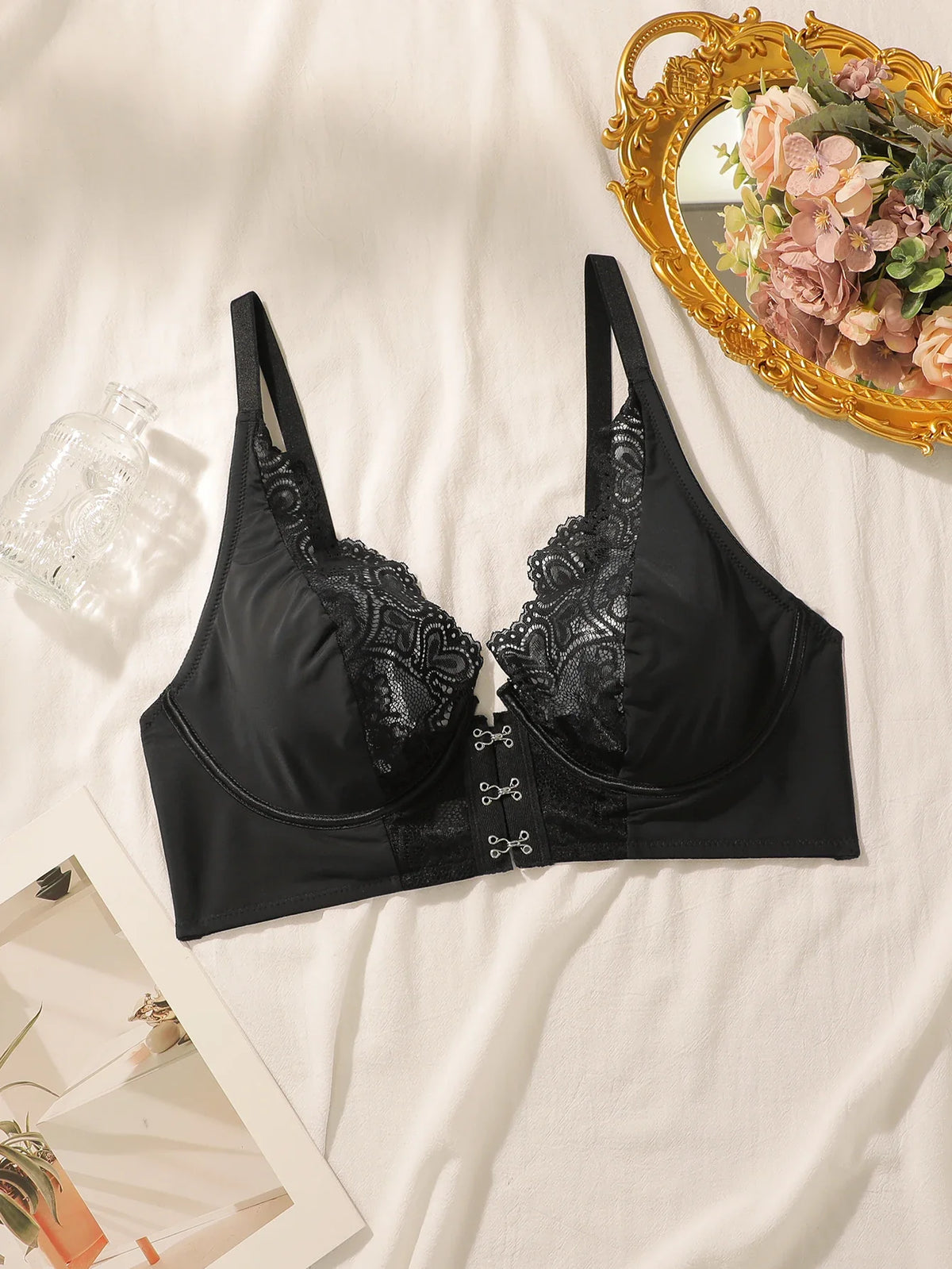 Plus Size Front Closure Lace Bra