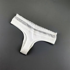Plus Size Lace Cotton Thongs