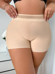 Plus Size Seamless Shapewear Shorts Lace High Waist Anti-Chafing Slip Shorts Skin-Friendly Breathable Under Dress Shorts CX001