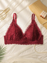Plus Size Women Lace Wireless Bra