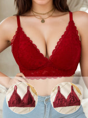 Plus Size Women Lace Wireless Bra