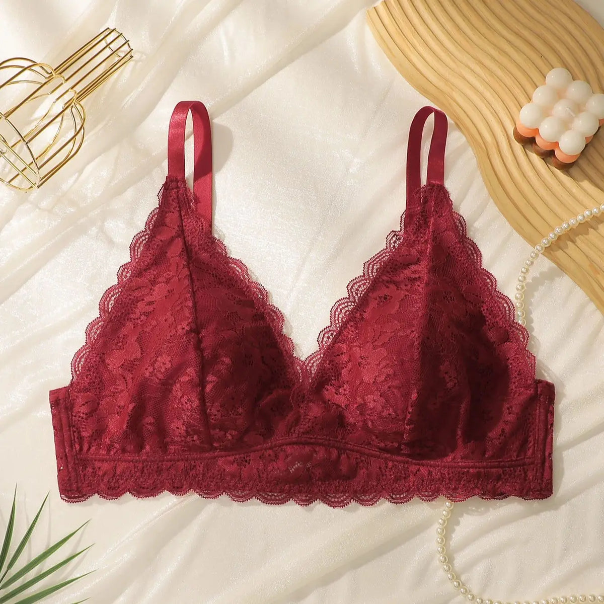 Plus Size Women Lace Wireless Bra