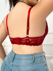 Plus Size Women Lace Wireless Bra