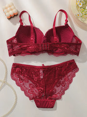 Red Lace Push Up Bra