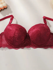 Red Lace Push Up Bra