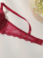 Red Lace Push Up Bra